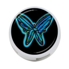 Blue Butterfly 4-port Usb Hub (one Side) by Valentinaart