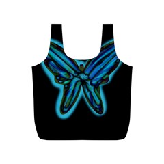 Blue Butterfly Full Print Recycle Bags (s)  by Valentinaart