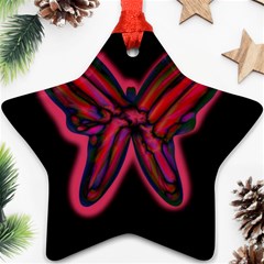 Red Butterfly Ornament (star)  by Valentinaart