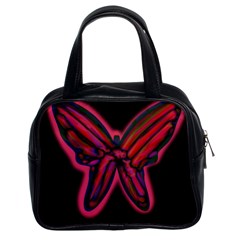 Red Butterfly Classic Handbags (2 Sides) by Valentinaart