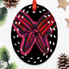 Red Butterfly Ornament (oval Filigree) 