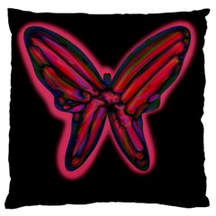 Red Butterfly Large Cushion Case (one Side) by Valentinaart