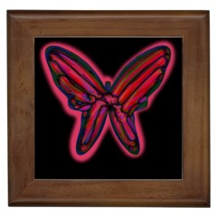 Red Butterfly Framed Tiles by Valentinaart