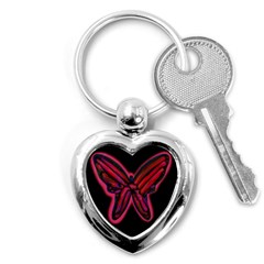 Red Butterfly Key Chains (heart)  by Valentinaart