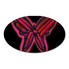 Red Butterfly Oval Magnet by Valentinaart