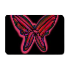 Red Butterfly Small Doormat  by Valentinaart