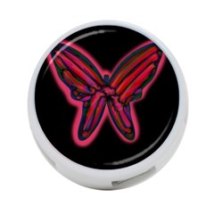 Red Butterfly 4-port Usb Hub (one Side) by Valentinaart