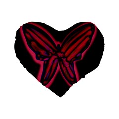 Red Butterfly Standard 16  Premium Heart Shape Cushions by Valentinaart