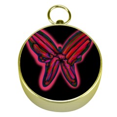 Red Butterfly Gold Compasses by Valentinaart