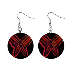 Red Butterfly Mini Button Earrings