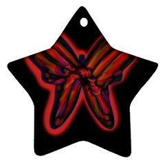 Red Butterfly Star Ornament (two Sides)  by Valentinaart