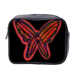 Red Butterfly Mini Toiletries Bag 2-side by Valentinaart