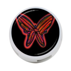 Red Butterfly 4-port Usb Hub (one Side) by Valentinaart