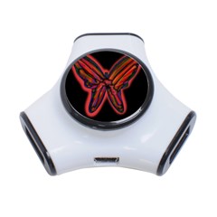 Red Butterfly 3-port Usb Hub by Valentinaart