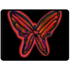 Red Butterfly Double Sided Fleece Blanket (large)  by Valentinaart