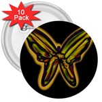 Night butterfly 3  Buttons (10 pack)  Front