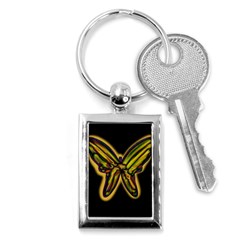 Night Butterfly Key Chains (rectangle)  by Valentinaart