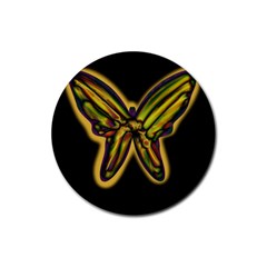 Night Butterfly Rubber Round Coaster (4 Pack)  by Valentinaart