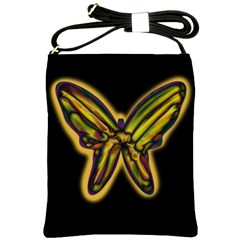 Night Butterfly Shoulder Sling Bags by Valentinaart