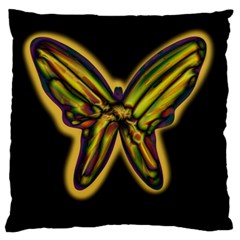 Night Butterfly Large Flano Cushion Case (one Side) by Valentinaart