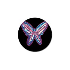 Neon Butterfly Golf Ball Marker by Valentinaart