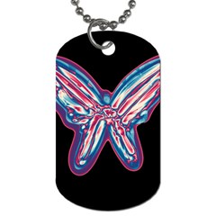 Neon Butterfly Dog Tag (two Sides) by Valentinaart