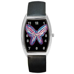 Neon Butterfly Barrel Style Metal Watch by Valentinaart