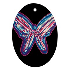 Neon Butterfly Oval Ornament (two Sides) by Valentinaart