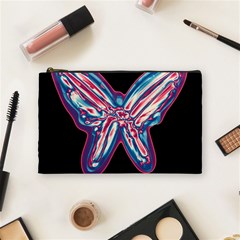 Neon Butterfly Cosmetic Bag (medium)  by Valentinaart