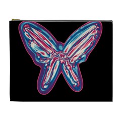 Neon Butterfly Cosmetic Bag (xl) by Valentinaart