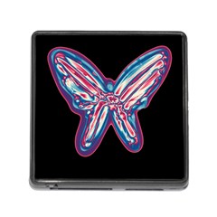 Neon Butterfly Memory Card Reader (square) by Valentinaart