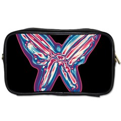 Neon Butterfly Toiletries Bags by Valentinaart