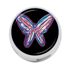 Neon Butterfly 4-port Usb Hub (one Side) by Valentinaart