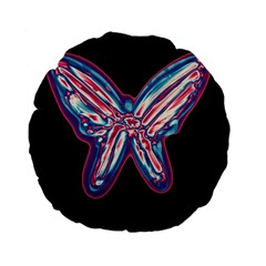 Neon Butterfly Standard 15  Premium Flano Round Cushions by Valentinaart