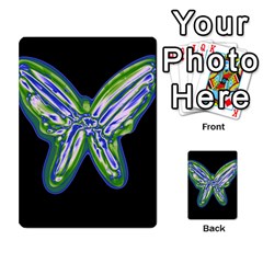 Green Neon Butterfly Multi-purpose Cards (rectangle) 