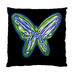 Green Neon Butterfly Standard Cushion Case (two Sides) by Valentinaart