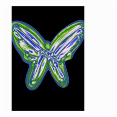 Green Neon Butterfly Small Garden Flag (two Sides) by Valentinaart