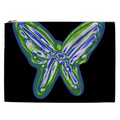 Green Neon Butterfly Cosmetic Bag (xxl)  by Valentinaart