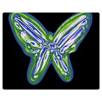 Green neon butterfly Double Sided Flano Blanket (Medium)  60 x50  Blanket Front