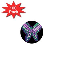 Neon Butterfly 1  Mini Buttons (100 Pack)  by Valentinaart