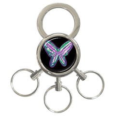 Neon Butterfly 3-ring Key Chains by Valentinaart