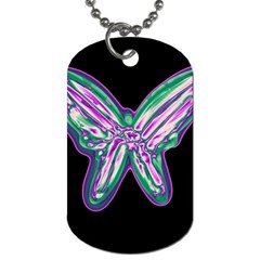 Neon Butterfly Dog Tag (one Side)