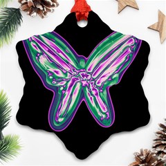 Neon Butterfly Snowflake Ornament (2-side)