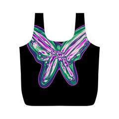 Neon Butterfly Full Print Recycle Bags (m)  by Valentinaart