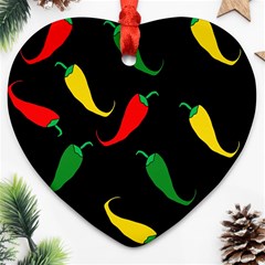 Chili Peppers Ornament (heart)  by Valentinaart