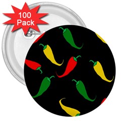 Chili Peppers 3  Buttons (100 Pack)  by Valentinaart