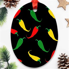 Chili Peppers Oval Ornament (two Sides)