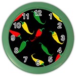 Chili peppers Color Wall Clocks Front