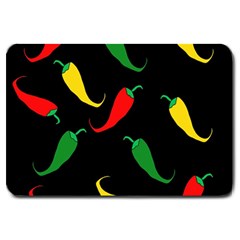 Chili Peppers Large Doormat  by Valentinaart