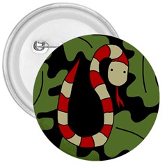 Red Cartoon Snake 3  Buttons by Valentinaart